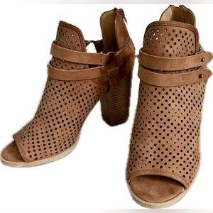 Altar'd State "Cade" Tan Open Toe Booties